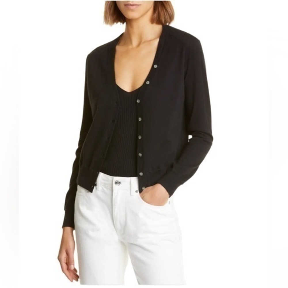 Black V-neck Cardigan